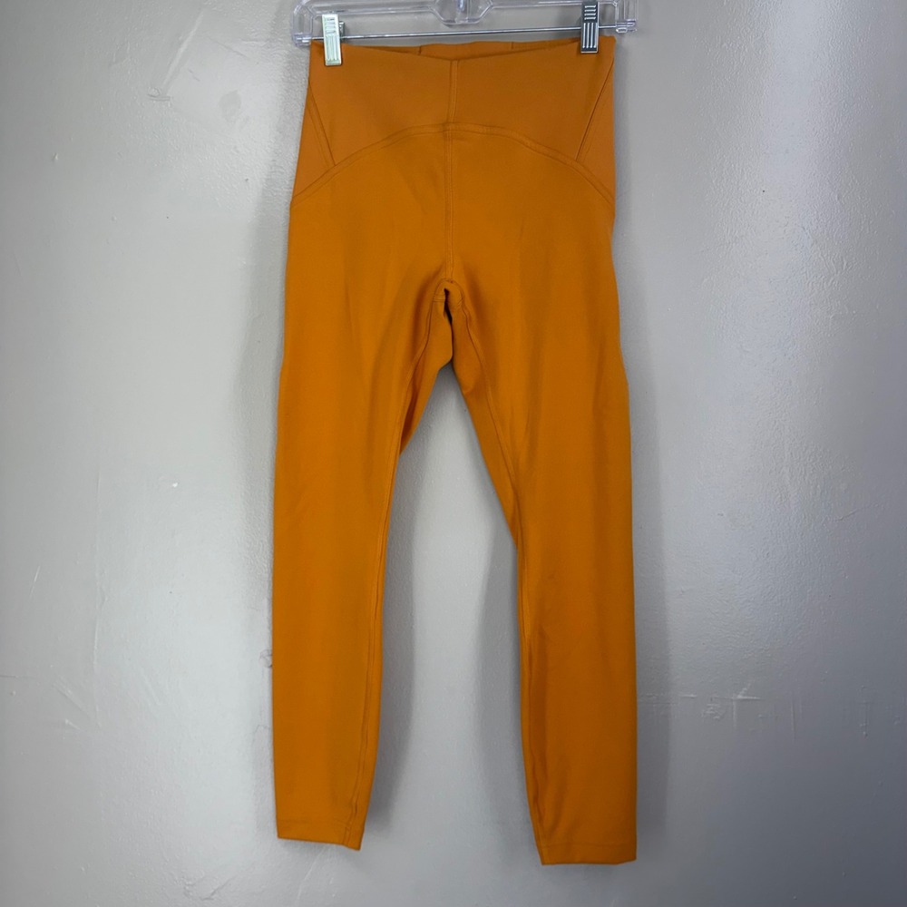 Lululemon All the Right Places HR Drawcord Leggings Orange LW5DJTS Size 6